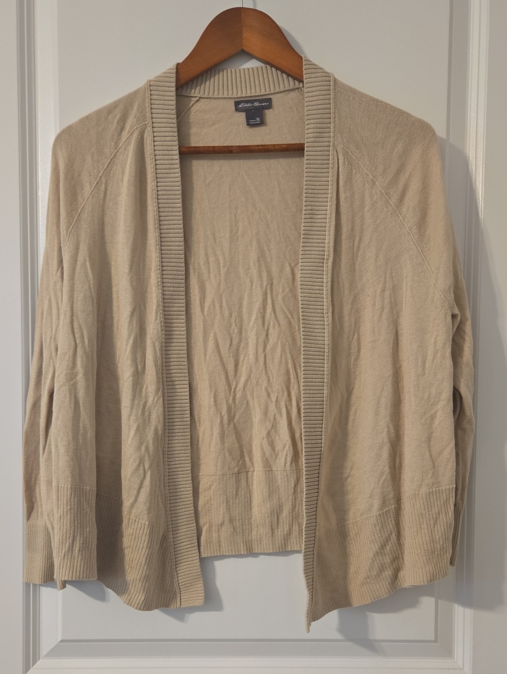 Eddie Bauer Beige Open-Front Women's Cardigan